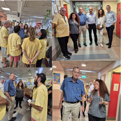 Tel Aviv-Yafo Mayor Ron Huldai at Reuth Tel Aviv Rehabilitation Hospital